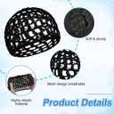 2 PCS Hair Nets for Sleeping,Crochet Mesh Wrap Caps for Silk Press, Curly Hair & Wig Protection,Soft Reusable Bonnets for Women, Lift Strap Weaving Sew For Women Ballet,Black