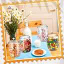 Nuogo 4 Pcs Plastic Candy and Cookie Jars with Lids Clear Cookie Container Candy Jars Large Airtight Apothecary Storage Organization for Wedding Home Kitchen Bar(42 oz)