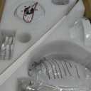 Ceiling Fans with Lights, 46'' Low Profile Ceiling Fan with Light and Remote, Modern Flush Mount Ceiling Fan for Bedroom Living Room Kitchen, LED Dimmable Reversible Quiet DC Motor, White