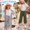 3 Pack Girls' Capri School Pants | Straight Leg, Athletic, Casual, Cropped Sweatpants, with Pockets, Summer, Loose, Back to School, Joggers, for Girls 5-14Y