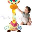 LLUKEME Dancing Giraffe Toy Stuffed Animal Baby Toys Singing Song Toddlers Toy Repeats What You Say Glowing Musical Toy for Baby Birthday Gift Groovy Giraffe Toy (Dancing Giraffe)