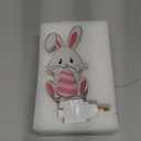 Easter Bunny Night Light Plug Into Wall, Resin Bunny Egg Light Decoration with C7 LED Bulb, Decorative Holiday & Valentine Night Lights for Bedroom Bathroom Living Room