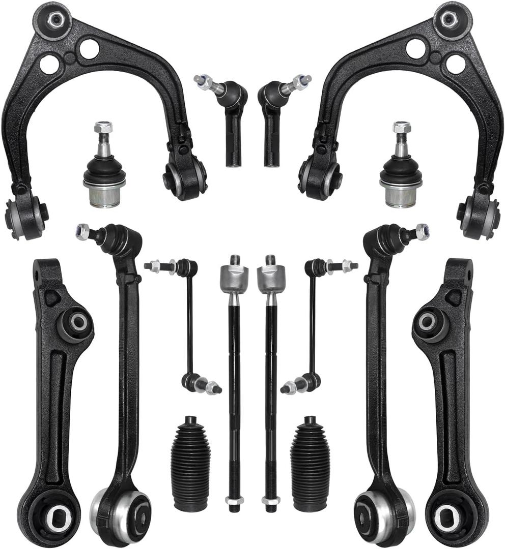 Control Arm, Replacement For Control Arm With Ball Joint Tie Rod Boots Sway Bar Suspension Kit Compatible With 2011-2014 Chrysler 300 RWD, 2011-2019 Dodge Charger Challenger RWD