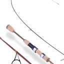LITTMA Trout&PANFISH Ultralight Fishing Rod 2 PCS Trout, Crappie, Panfish Micro Spinning Rods Brown Carbon Fiber Blank, Cork Handle for Beginners 56/6/66/7, 66/UL/2-6lb/2pcs-50/50 split