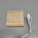 LED Wood Light Base for 3D Crystal Glass Art, Resin Art & Acrylic - Square Lighted Lamp Stand Pedestal for Tabletop, Cabinet, Bedside Crystal Sphere Display