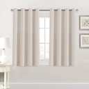 H.VERSAILTEX Blackout Curtain for Living Room Small Window Kitchen Blackout Curtains 45 inch Length Energy Saving Solid Grommet Blackout Drape, One Panel, Natural, 52" W x 45" L