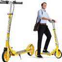 Scooters for Kids 8-12, Teens & Adults - Lightweight, Foldable, 8-Inch Big Wheels, Hand Brake & Bell, 4 Adjustable Height Levels, 240 lbs Max Load, Perfect for School, Campus and Park Rides