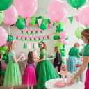 21pcs Pink and Green Birthday Party Decoration Set - Happy Birthday Banner Triangle Flag Paper Tassel and Balloons, Witch Theme Party Accessories Pink and Green Decorations for Women Girls