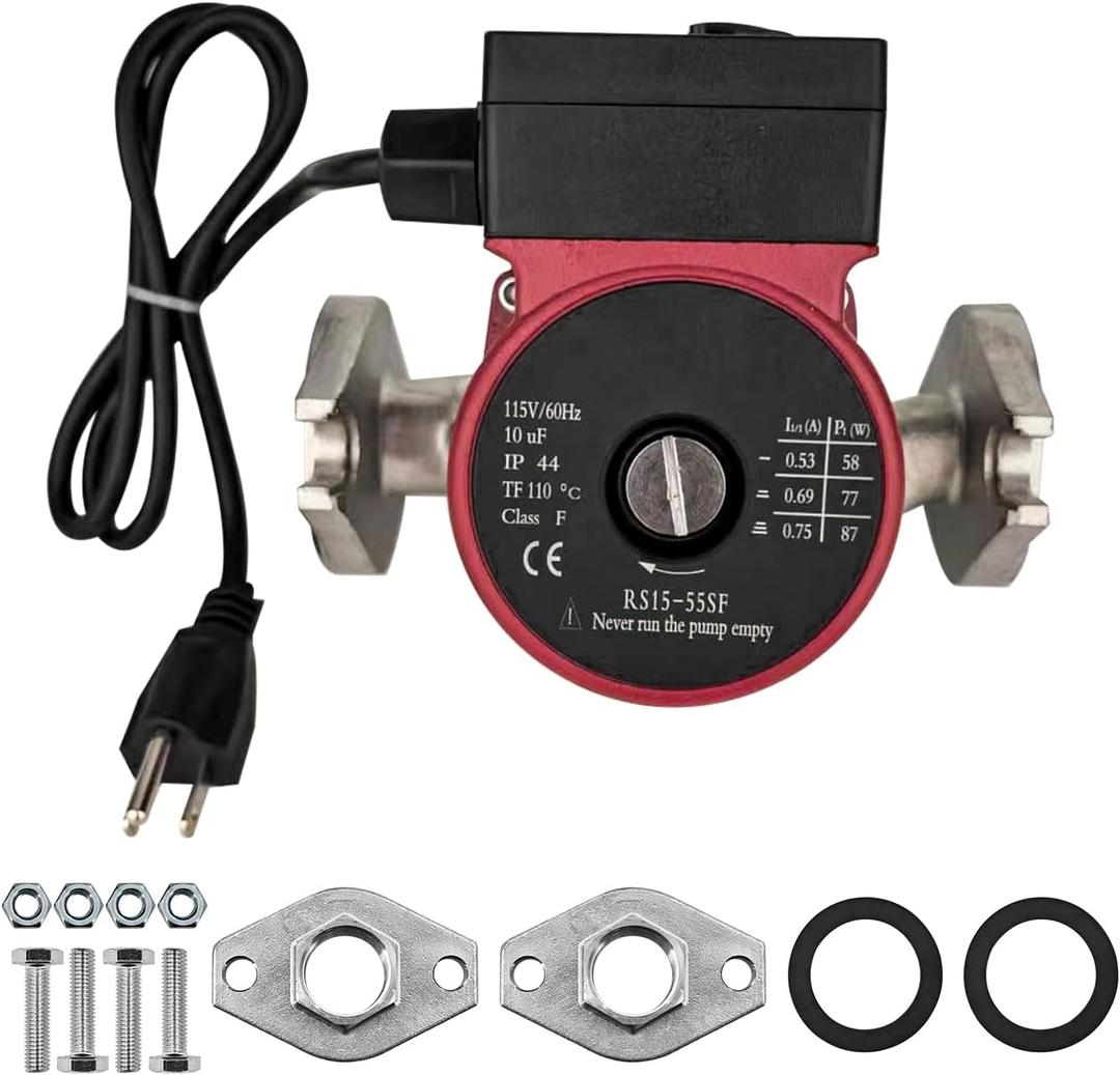 UPS15-55SFC 59896773 Stainless Steel Circulator Pump 3-Speed 1/12HP 60HZ 115V Hot Qater Circulation Pump 59896773 (Stainless Steel Body)