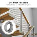 Thickened 3/16" Stainless Steel Cable, 100ft Wire Rope, 7X19 Strands Aircraft Cable, 3700lbs Breaking Strength, Zip Line for Heavy Duty Applications, Deck Railing, String Lights & Yard Zipline