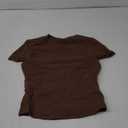 YUCOLEN Womens Short Sleeve Tops Summer Basic Crew Neck Double Lined Slim Fit T Shirt Cute Crop Going Out Baby Tee Y2k (Small, Dark Brown)