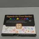Magnetic Dry Erase Markers Fine Point Tip, 12 Colors White Board Markers Dry Erase Marker with Eraser Cap, Low Odor Whiteboard Markers Thin Marking for Kids Teachers Office School Supplies