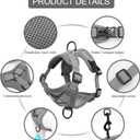 Cat Harness and Leash Set, Upgraded Escape Proof Adjustable Vest with Lead for Large Cat Small Dog Puppy Outdoor Walking, Soft Breathable Mesh Jacket with Reflective Strips for Dark Night, L Gray