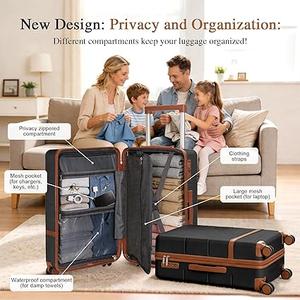 Luggage Sets, 2 Piece Suitcase set with wheels Tsa Lock 20/24 inchi Hardshell Waterproof Travel Suitcases luggage for Women/Men/Family (black)