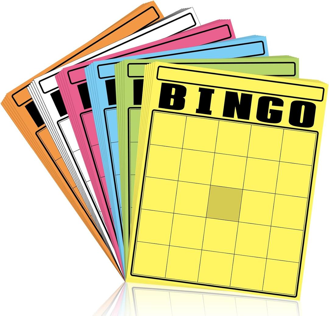 WinnerWhy 36 Pcs Blank Bingo Cards Multicolor Jumbo Bingo Game Board Make Your Own Cards Bulk Blank Large Sheet Squares Funny Game Board for Adult Party Square Fill in Gift