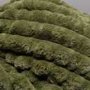 David's Home Reversible Faux Rabbit Fur Throw Blanket Twin Size, Luxury Soft Thick Shaggy Warm Fuzzy Bubble for Couch,Cozy Plush Fluffy for Fall Winter Christmas,Winter Moss,60" * 80"