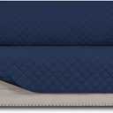 Easy-Going Reversible Couch Cover for 3 Cushion Couch Sofa Cover for Dogs Water Resistant Furniture Protector Cover with Foam Sticks Elastic Straps for Pet Cat (Sofa, Navy/Navy)
