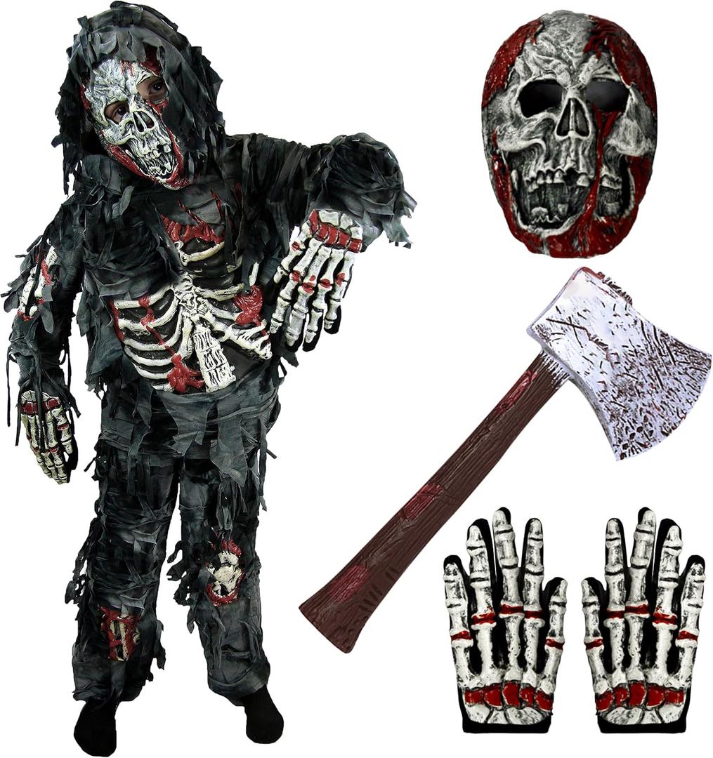 Spooktacular Creations Zombie Costume for Kids, Scary Halloween Costume for Boys, Halloween (3T, Black)