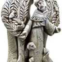 Avalon Gallery Saint Francis Peace Tree Garden Figurine, Stone Resin Outdoor Statue, 12.5" Tall x 8" Wide