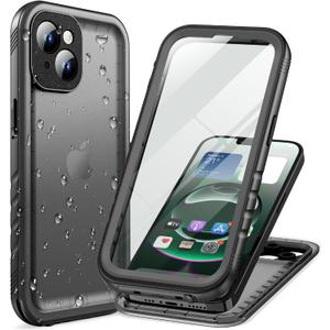 Cozycase for iPhone 15 Case Waterproof - 360 Heavy Duty with Screen/Camera Protector Shockproof IP68 Underwater Dustproof Water Dust Shock Proof Double Full Body/Front and Back 15 Protective Case Slim
