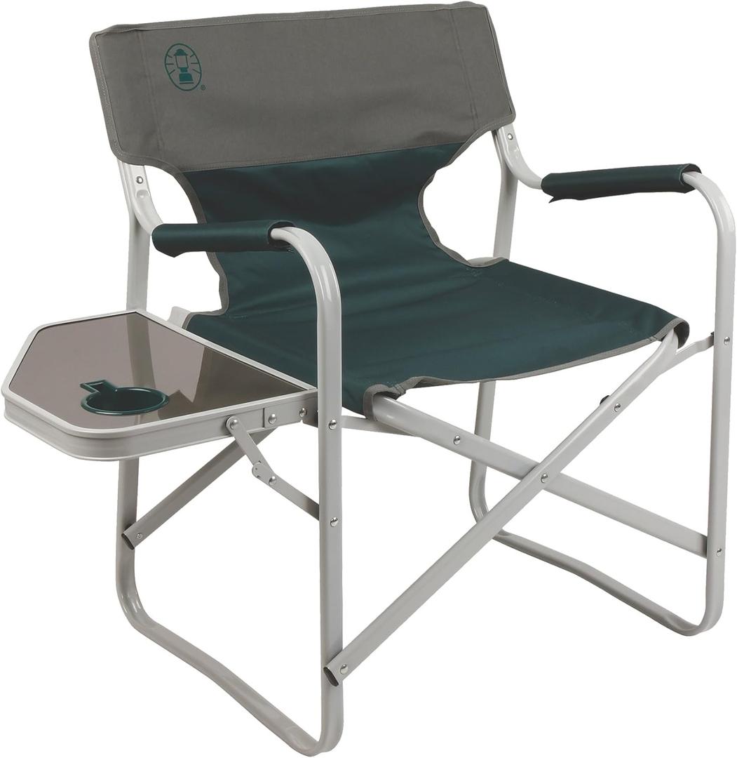 Coleman Outpost Elite Folding Camp Chair with Side Table & Cup Holder, Weather-Resistant Portable Chair with Arm Rests