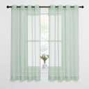 NICETOWN Sheer Curtains for Bedroom Windows, Grommet Top Voile Sheer Country Style Curtain Drapes Light and Airy Drapes for Children Room/Nursery, Sage Green, W54 x L63, 1 Pair