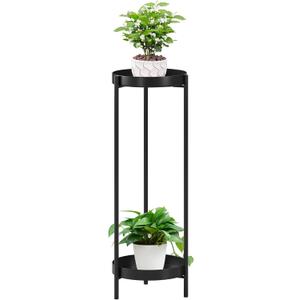 Philodwell 30 Inch Tall Plant Stand, 2 Tier Black Metal Corner Plant Holder, 
L x W x H	9.84 x 9.84 x 29.92 inches