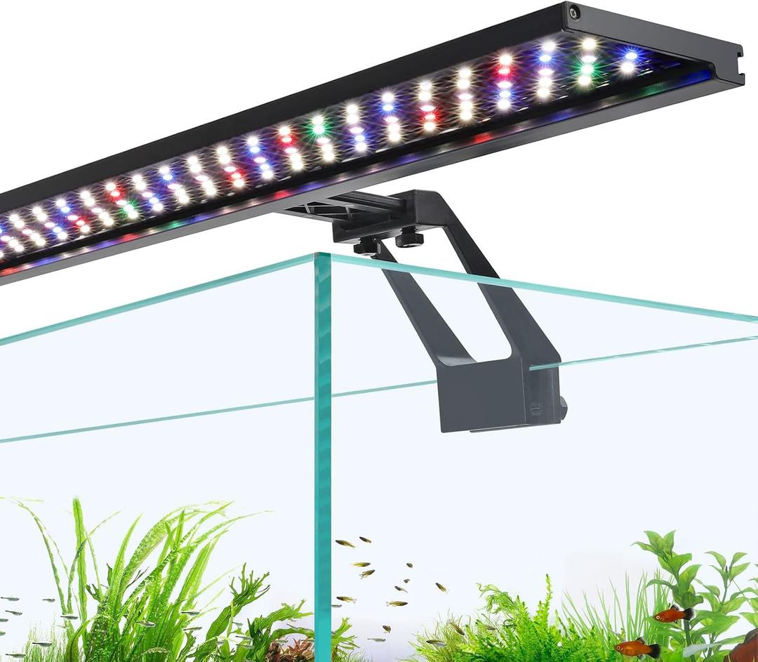 hygger Clip On Full Spectrum Aquarium LED Light, 22W Day-Night Dual Timer Sunrise-Day-Sunset-Moon Fish Tank Light, Adjustable Timer Brightness with 9 Colors for Planted Tank