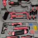 103Piece Pink Tool Set,Household DIY Tool Box for Women With Storage Case,Home, Office and College Dorm Toolkit of Starter Basic Ladies Tools