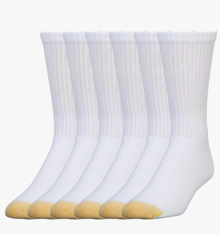 GOLDTOE Men's 656S Cotton Crew Athletic Socks (Multipack)