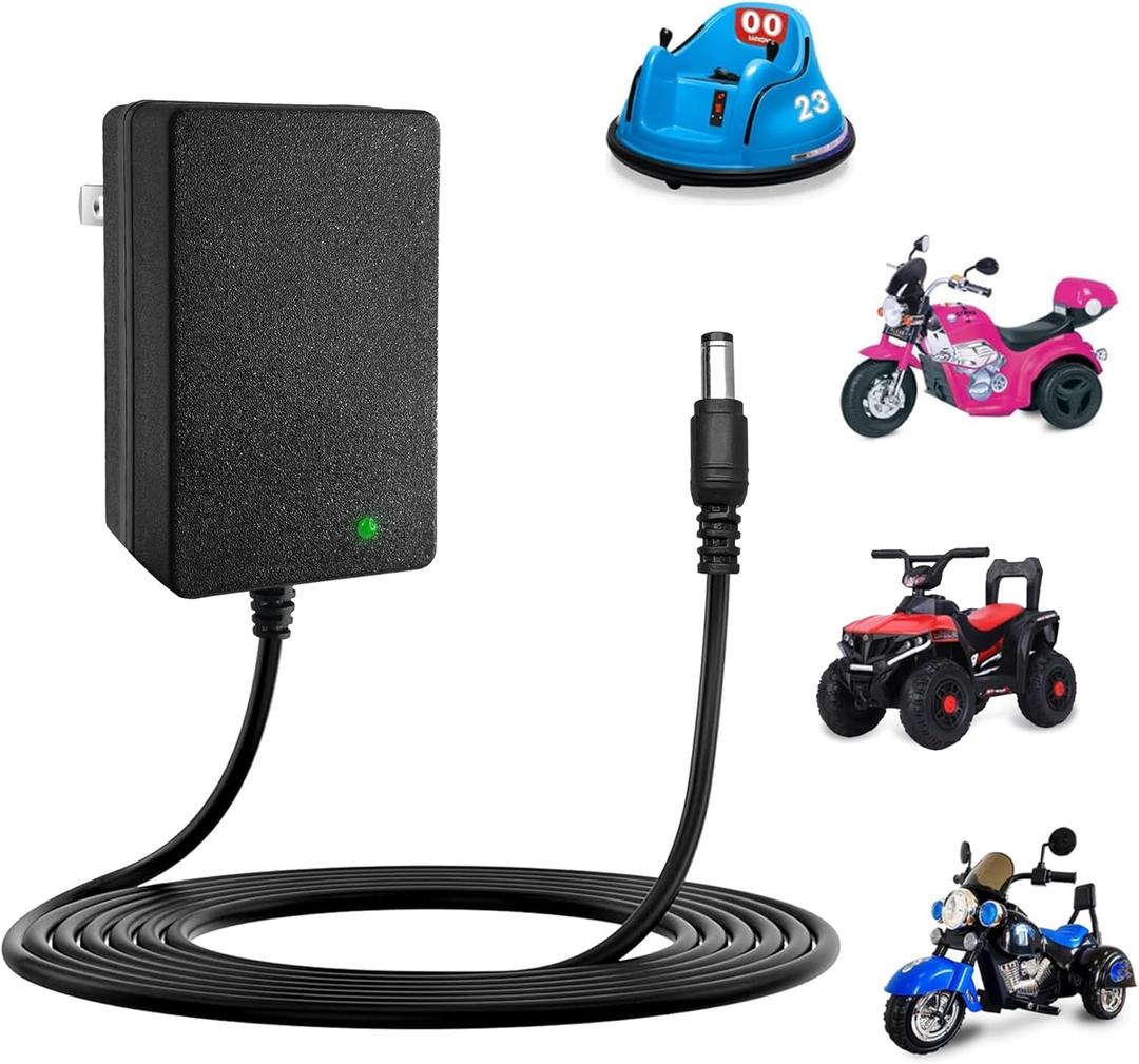 6V Battery Charger for Kids Ride On Cars Bumper Cars - Universal 6V Charger for Cocomelon, Lamborghini, Unicorn, Flybar, Monster Jam, Fire Truck Ride On Toys 6V Power Supply for Kid Trax