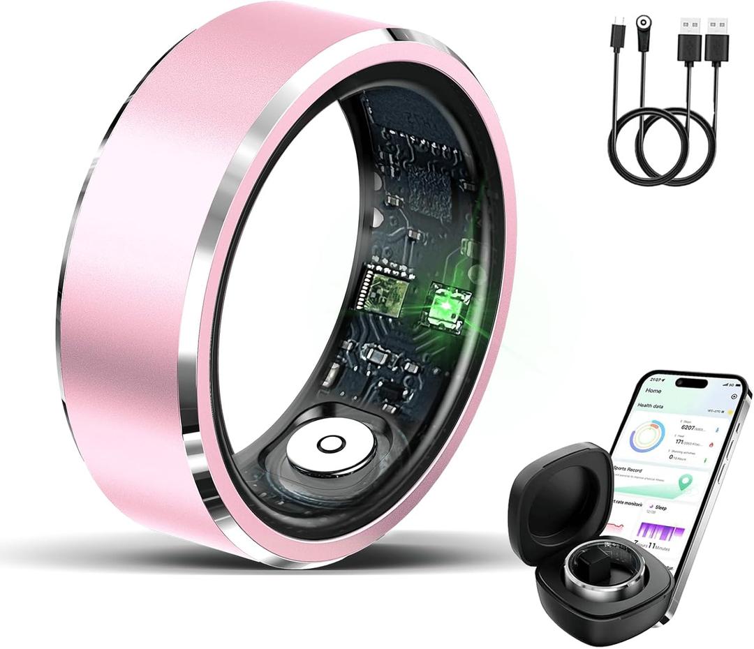 Uaunega Smart Ring for Women Men,IP68 Waterproof Wearable Fitness Tracker with Sleep Tracking Heart Rate Healthy Monitor Ring Activity Monitoring Steps for iOS Android (9)