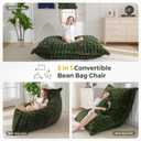 MAXYOYO Giant Bean Bag Chair with Pillow, 3 in 1 Convertible Bean Bag Chair for Adults with Removable Cover, Floor Cushion Stuffed Floor Lounger for Living Room Bedroom, Bubble Green, Full