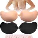 2 PCS Strapless Adhesive Bra Invisible Push Up Sticky Bra Self Adhesive Bra for Women (Nude)