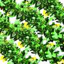 66 Ft St.Patrick's Day Tinsel Garland 2Pcs Green with Shamrock Saint Patricks Day Decorations for Saint Patrick's Day Party Decor Shiny Hanging Clover Green Tinsel Garland
