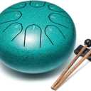 Steel Tongue Drum Percussion, 6 Inch 8 Notes Musical Instruments, Music Gifts for Family Friends (Malachite)