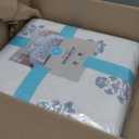 Martha Stewart - Queen Quilt Set, 100% Cotton Reversible Bedding Set, Incredibly Soft Feel for Year Round Comfort, 3 Piece Bed Set with Matching Pillowcases (Flower Block Print Blue)