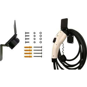 EVSE EV PHEV Charger Plug Angle Nozzle Dock Holster Holder for SAE J1772 Electric Vehicle with Cable Organizer Hook Screws (Light Type)