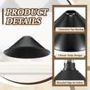 Retisee 4 Pcs 8.7''x2.4'' Industrial Iron Lamp Shade, Cone Shade Industrial Vintage Metal Bulb Guard E26 Base Black Pendant Light Covers Replacement Lampshade for Pendant Light Wall Sconce Table Lamp