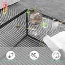 Glass Coffee Table Modern Center Table,Minimalist Coffee Table Sofa Side Tea Table for Living Room,Tempered Glass-top with Sturdy Metal Frame, Easy Assembly,26.4 x 26.4 x 15.7 Inches, Black, Square-26.4in