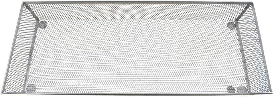 HAHIYO Stackable Mesh Tray Cup 15 x 6 x 2 inches Sturdy Container for Desk Drawer Organizer Collection for Home Office School kitchen Soft Foam Feet No Sharp Edges 1 Pack Silver