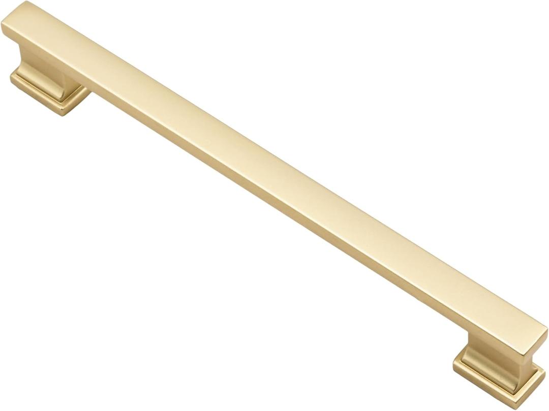 Alzassbg 5 Pack Matt Gold Cabinet Pulls, 7 Inch(177.8mm) Hole Centers Kitchen Cabinet Handles for Cabinets and Drawers AL3061MGP