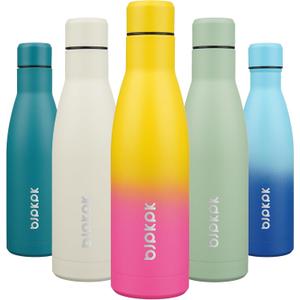 BJPKPK 17oz Insulated Water Bottles Stainless Steel Sports Water Bottles Keep Cold and Hot for Travel Dishwasher Safe,Rainbow
