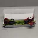 24 Pcs Black Artificial Calla Lily Flowers Fake Black Silk Flowers Real Touch for Wedding Bouquet Office Home Kitchen Decor (Black And Red)