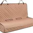 VIEWPETS Bench Car Seat Cover Protector - Waterproof, Heavy-Duty and Nonslip Pet Car Seat Cover for Dogs with Universal Size Fits for Vehicles, Trucks & SUVs(TAN)