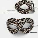 Moonear Leopard Ears Headband with Mask for Women,Leopard Costume Accessories for Halloween Cheetah Cat Cosplay