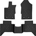 Multi-Color Custom Fit Floor Mats for Ford Ranger 2019-2023, Armor Black | Fits Ranger SuperCrew Cab 2019-2023, All Weather Anti-Slip Rubber Mats, Waterproof Floor Liners, Full Coverage Protection