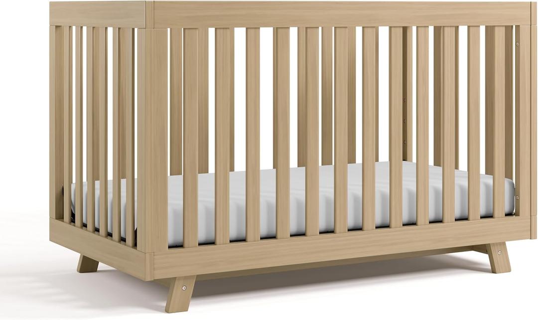 Storkcraft Beckett 3-in-1 Convertible Crib (Driftwood)  GREENGUARD Gold Certified, Fits Standard Crib Mattress, Converts to Toddler Bed and Daybed, 4 Mattress Heights, Grow-with-Me Design