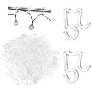 Marsui 240 Pieces Christmas Light Clips Outdoor Gutter Hooks Weatherproof String Light Hangers for Halloween Xmas Holiday Decorations (Clear)