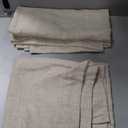 Flax Linen Curtains 96 Inches Long for Bedroom 2 Panels Back Tab Pocket Primitive Burlap Farmhouse Drape Sack Tweed Canvas Cloth Look Semi Sheer Tan Beige Curtains for Living Room Neutral Earth Tone, 52"W x 96"L (Pack of 2), Linen